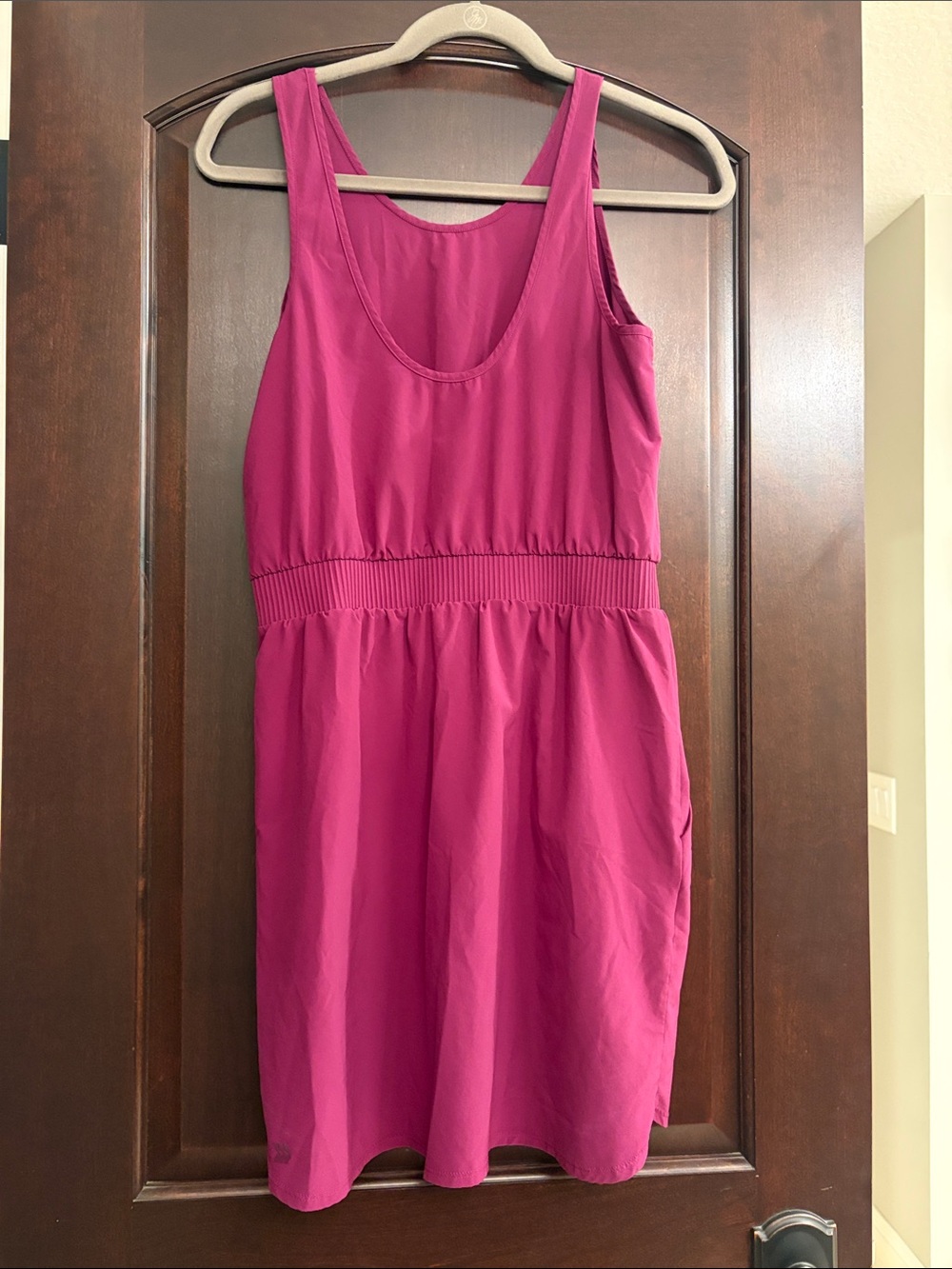 all in motion Fuchsia Pink Sleeveless Drawstring Mini Dress - Picture 3 of 5